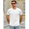 Runcati Mens Short Sleeve T-Shirts Crew Neck Casual Shirt Summer Classic Basic Lightweight Fashion Tees(White)