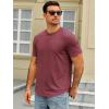 Runcati Mens Short Sleeve T-Shirts Crew Neck Casual Shirt Summer Classic Basic Lightweight Fashion Tees(Wine Red)