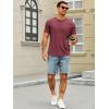 Runcati Mens Short Sleeve T-Shirts Crew Neck Casual Shirt Summer Classic Basic Lightweight Fashion Tees(Wine Red)