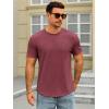 Runcati Mens Short Sleeve T-Shirts Crew Neck Casual Shirt Summer Classic Basic Lightweight Fashion Tees(Wine Red)