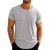 Runcati Mens Short Sleeve T-Shirts Crew Neck Casual Shirt Summer Classic Basic Lightweight Fashion Tees(Gray)