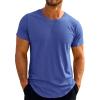 Runcati Mens Short Sleeve T-Shirts Crew Neck Casual Shirt Summer Classic Basic Lightweight Fashion Tees(Navy)