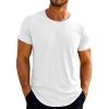 Runcati Mens Short Sleeve T-Shirts Crew Neck Casual Shirt Summer Classic Basic Lightweight Fashion Tees(White)