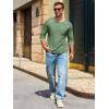 Runcati Mens Long Sleeve T-Shirt Casual Crewneck Shirts Basic Lightweight Vintage Tee Tops with Pocket(Army Green)
