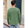 Runcati Mens Long Sleeve T-Shirt Casual Crewneck Shirts Basic Lightweight Vintage Tee Tops with Pocket(Army Green)