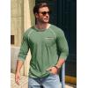 Runcati Mens Long Sleeve T-Shirt Casual Crewneck Shirts Basic Lightweight Vintage Tee Tops with Pocket(Army Green)