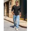 Runcati Mens Long Sleeve T-Shirt Casual Crewneck Shirts Basic Lightweight Vintage Tee Tops with Pocket(Black)