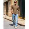 Runcati Mens Long Sleeve T-Shirt Casual Crewneck Shirts Basic Lightweight Vintage Tee Tops with Pocket(Dark Khaki)