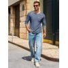 Runcati Mens Long Sleeve T-Shirt Casual Crewneck Shirts Basic Lightweight Vintage Tee Tops with Pocket(Navy)
