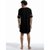 Runcati Mens Nightshirt Short Sleeve V Neck Sleep Shirt Soft Loose Fit Lounge Nightwear Sleepwear Pajama(Black)