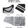 Runcati Mens Nightshirt Short Sleeve V Neck Nightgown Color Block Loose Fit Comfy Lounge Pajama Sleepwear(Grey)