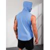Runcati Mens Sleeveless Hoodies Workout Hooded Tank Tops Muscle Gym Bodybuilding Fitness Training T Shirts(Blue)