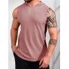 Runcati Mens Sleeveless Hoodies Workout Hooded Tank Tops Muscle Gym Bodybuilding Fitness Training T Shirts(Pink)