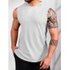 Runcati Mens Sleeveless Hoodies Workout Hooded Tank Tops Muscle Gym Bodybuilding Fitness Training T Shirts(White)