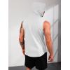 Runcati Mens Sleeveless Hoodies Workout Hooded Tank Tops Muscle Gym Bodybuilding Fitness Training T Shirts(White)