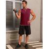 Runcati Mens Workout Tank Tops Sleeveless Casual Crewneck Beach T Shirt Muscle Athletic Gym Running Tee(Burgundy)