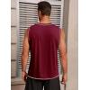 Runcati Mens Workout Tank Tops Sleeveless Casual Crewneck Beach T Shirt Muscle Athletic Gym Running Tee(Burgundy)