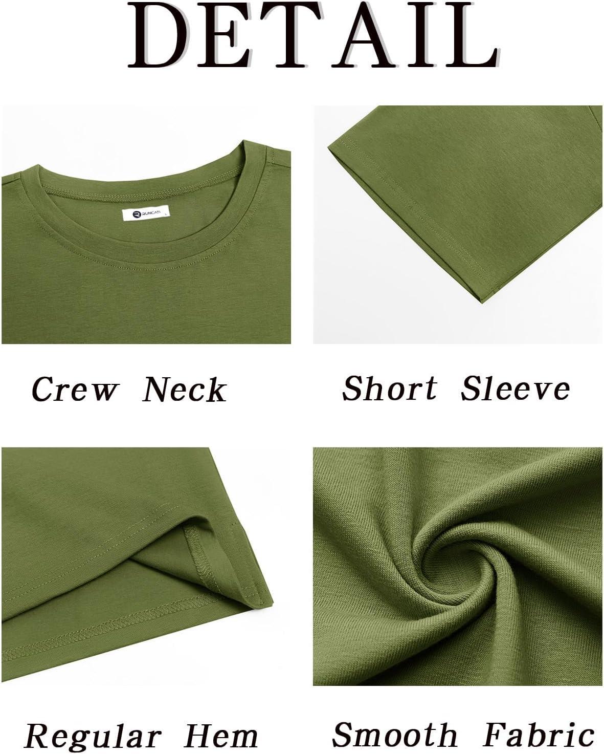 imageRuncati Mens Casual TShirts Short Sleeve Lightweight Oversized Summer Cotton Tee Beach Crew Neck TopsArmy Green