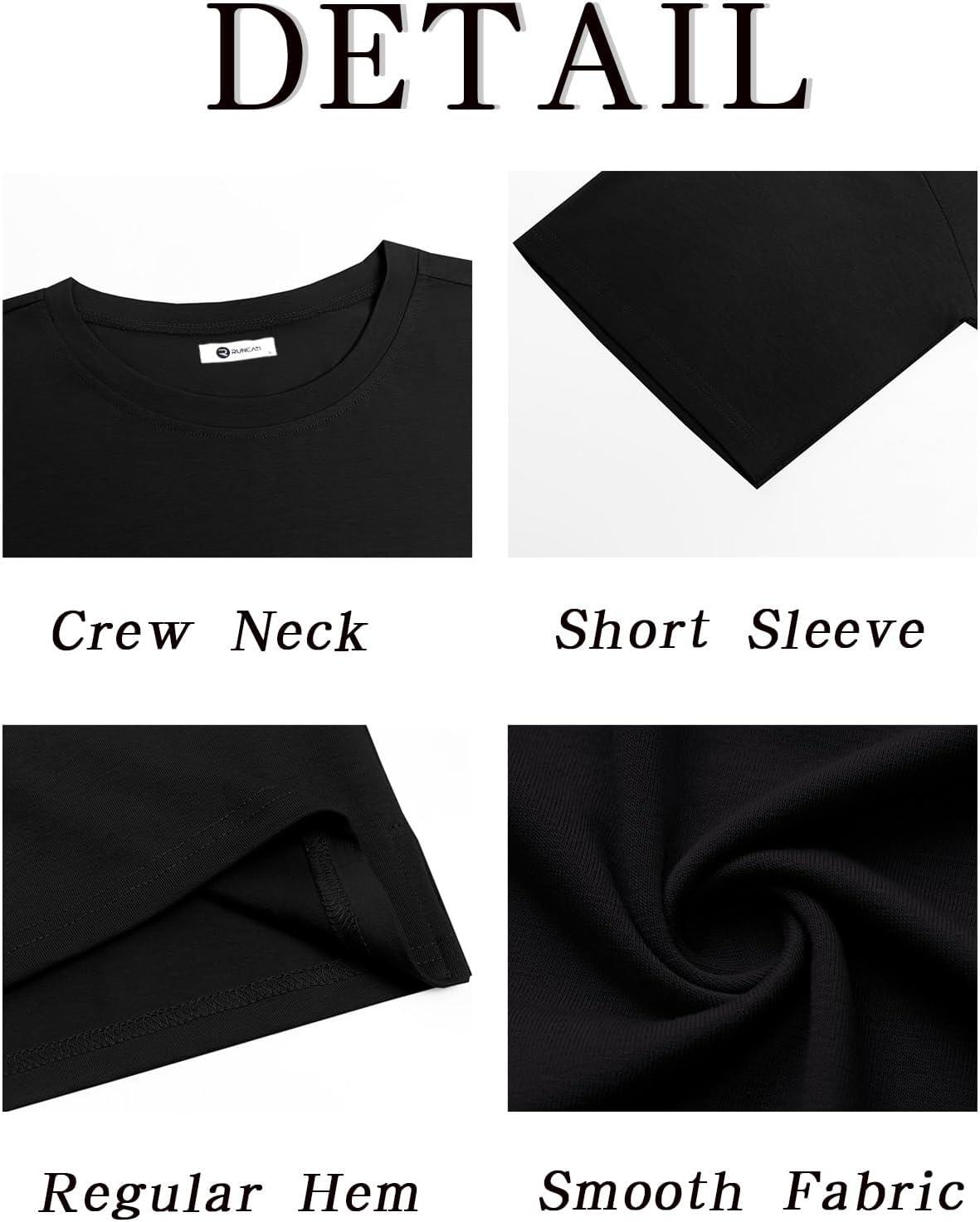 imageRuncati Mens Casual TShirts Short Sleeve Lightweight Oversized Summer Cotton Tee Beach Crew Neck TopsBlack