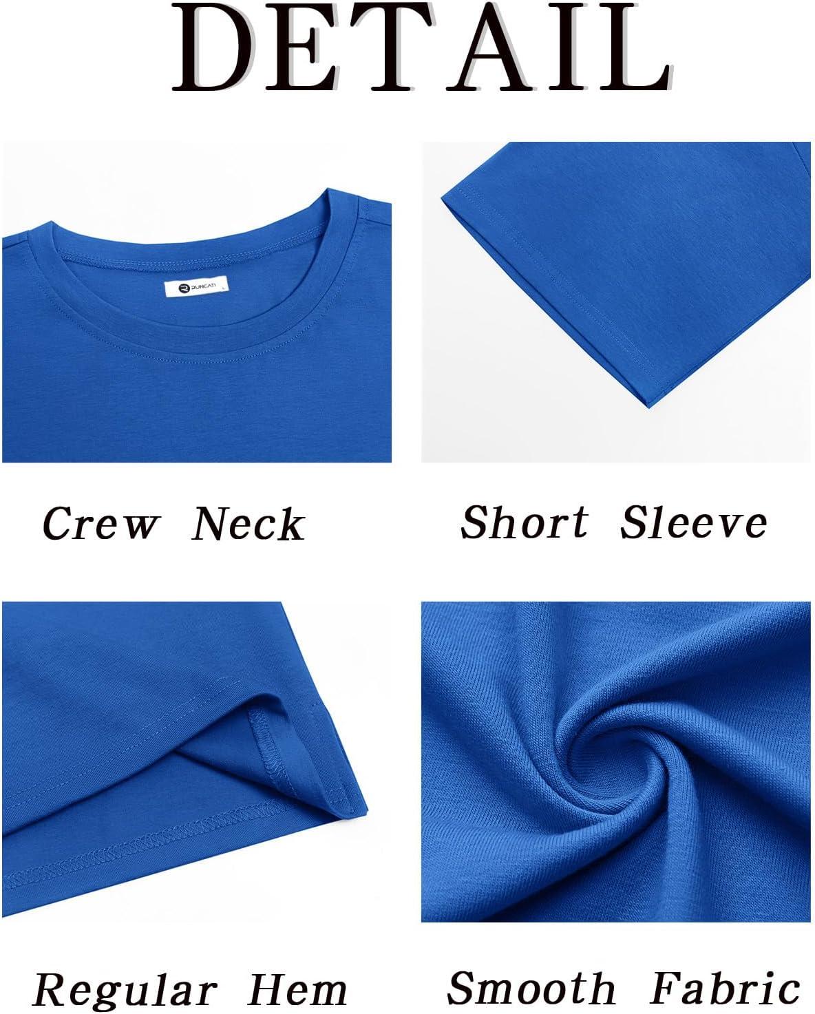 imageRuncati Mens Casual TShirts Short Sleeve Lightweight Oversized Summer Cotton Tee Beach Crew Neck TopsBlue