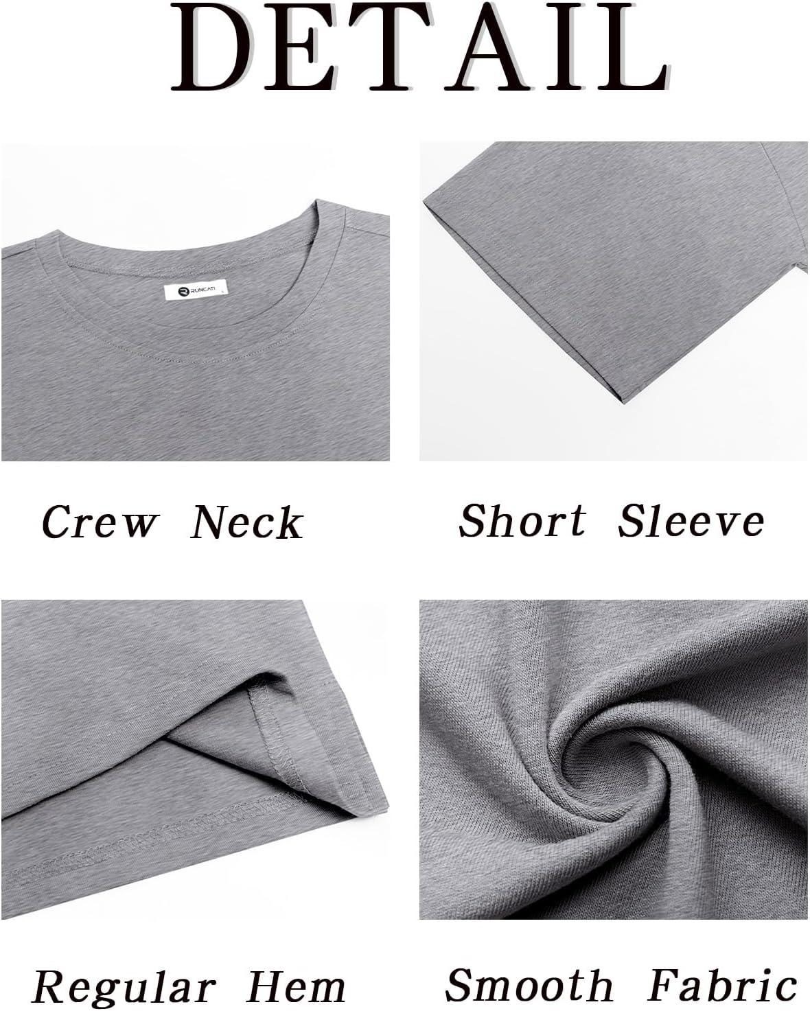imageRuncati Mens Casual TShirts Short Sleeve Lightweight Oversized Summer Cotton Tee Beach Crew Neck TopsGrey