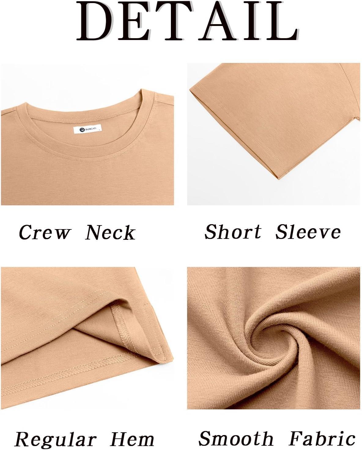 imageRuncati Mens Casual TShirts Short Sleeve Lightweight Oversized Summer Cotton Tee Beach Crew Neck TopsKhaki