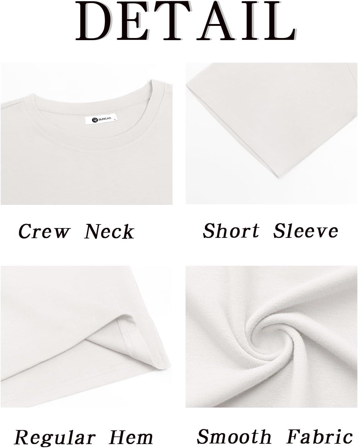 imageRuncati Mens Casual TShirts Short Sleeve Lightweight Oversized Summer Cotton Tee Beach Crew Neck TopsWhite