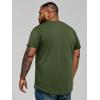 Runcati Mens Big and Tall Shirts Short Sleeve Crew Neck Casual T-Shirt Hipster Hip Hop Longline Tee Shirts(Army Green)