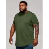 Runcati Mens Big and Tall Shirts Short Sleeve Crew Neck Casual T-Shirt Hipster Hip Hop Longline Tee Shirts(Army Green)