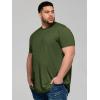 Runcati Mens Big and Tall Shirts Short Sleeve Crew Neck Casual T-Shirt Hipster Hip Hop Longline Tee Shirts(Army Green)