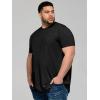 Runcati Mens Big and Tall Shirts Short Sleeve Crew Neck Casual T-Shirt Hipster Hip Hop Longline Tee Shirts(Black)