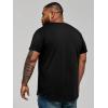 Runcati Mens Big and Tall Shirts Short Sleeve Crew Neck Casual T-Shirt Hipster Hip Hop Longline Tee Shirts(Black)