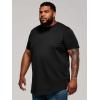 Runcati Mens Big and Tall Shirts Short Sleeve Crew Neck Casual T-Shirt Hipster Hip Hop Longline Tee Shirts(Black)