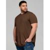 Runcati Mens Big and Tall Shirts Short Sleeve Crew Neck Casual T-Shirt Hipster Hip Hop Longline Tee Shirts(Brown)