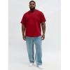 Runcati Mens Big and Tall Shirts Short Sleeve Crew Neck Casual T-Shirt Hipster Hip Hop Longline Tee Shirts(Burgundy)