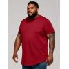 Runcati Mens Big and Tall Shirts Short Sleeve Crew Neck Casual T-Shirt Hipster Hip Hop Longline Tee Shirts(Burgundy)