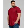 Runcati Mens Big and Tall Shirts Short Sleeve Crew Neck Casual T-Shirt Hipster Hip Hop Longline Tee Shirts(Burgundy)