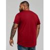Runcati Mens Big and Tall Shirts Short Sleeve Crew Neck Casual T-Shirt Hipster Hip Hop Longline Tee Shirts(Burgundy)