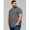 Runcati Mens Big and Tall Shirts Short Sleeve Crew Neck Casual T-Shirt Hipster Hip Hop Longline Tee Shirts(Dark Grey)