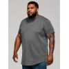 Runcati Mens Big and Tall Shirts Short Sleeve Crew Neck Casual T-Shirt Hipster Hip Hop Longline Tee Shirts(Dark Grey)