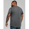 Runcati Mens Big and Tall Shirts Short Sleeve Crew Neck Casual T-Shirt Hipster Hip Hop Longline Tee Shirts(Dark Grey)