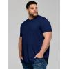 Runcati Mens Big and Tall Shirts Short Sleeve Crew Neck Casual T-Shirt Hipster Hip Hop Longline Tee Shirts(Navy)