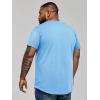 Runcati Mens Big and Tall Shirts Short Sleeve Crew Neck Casual T-Shirt Hipster Hip Hop Longline Tee Shirts(Sky Blue)