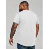 Runcati Mens Big and Tall Shirts Short Sleeve Crew Neck Casual T-Shirt Hipster Hip Hop Longline Tee Shirts(White)