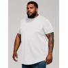 Runcati Mens Big and Tall Shirts Short Sleeve Crew Neck Casual T-Shirt Hipster Hip Hop Longline Tee Shirts(White)