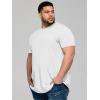 Runcati Mens Big and Tall Shirts Short Sleeve Crew Neck Casual T-Shirt Hipster Hip Hop Longline Tee Shirts(White)