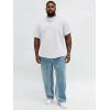 Runcati Mens Big and Tall Shirts Short Sleeve Crew Neck Casual T-Shirt Hipster Hip Hop Longline Tee Shirts(White)