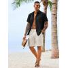 Runcati Mens Button Down Linen Shirt Short Sleeve Casual Vacation Shirts Summer Beach Wedding Tops with Pocket(Black)