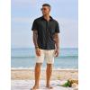 Runcati Mens Button Down Shirts Short Sleeve Casual Dress Shirt Summer Untucked Shirts with Pocket(Black)
