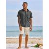 Runcati Mens Button Down Shirts Short Sleeve Casual Dress Shirt Summer Untucked Shirts with Pocket(Dark Grey)